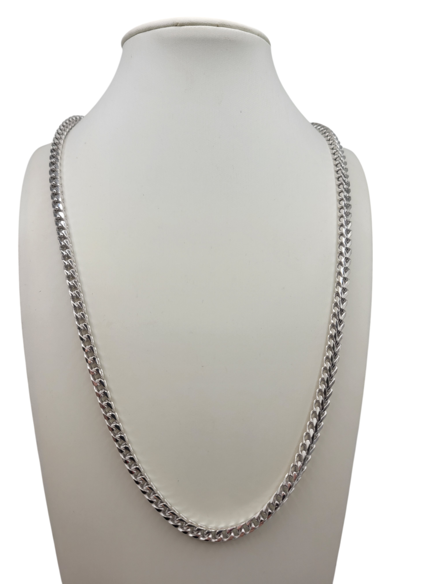 925 silver chain. Franco style. 24in. 4mm