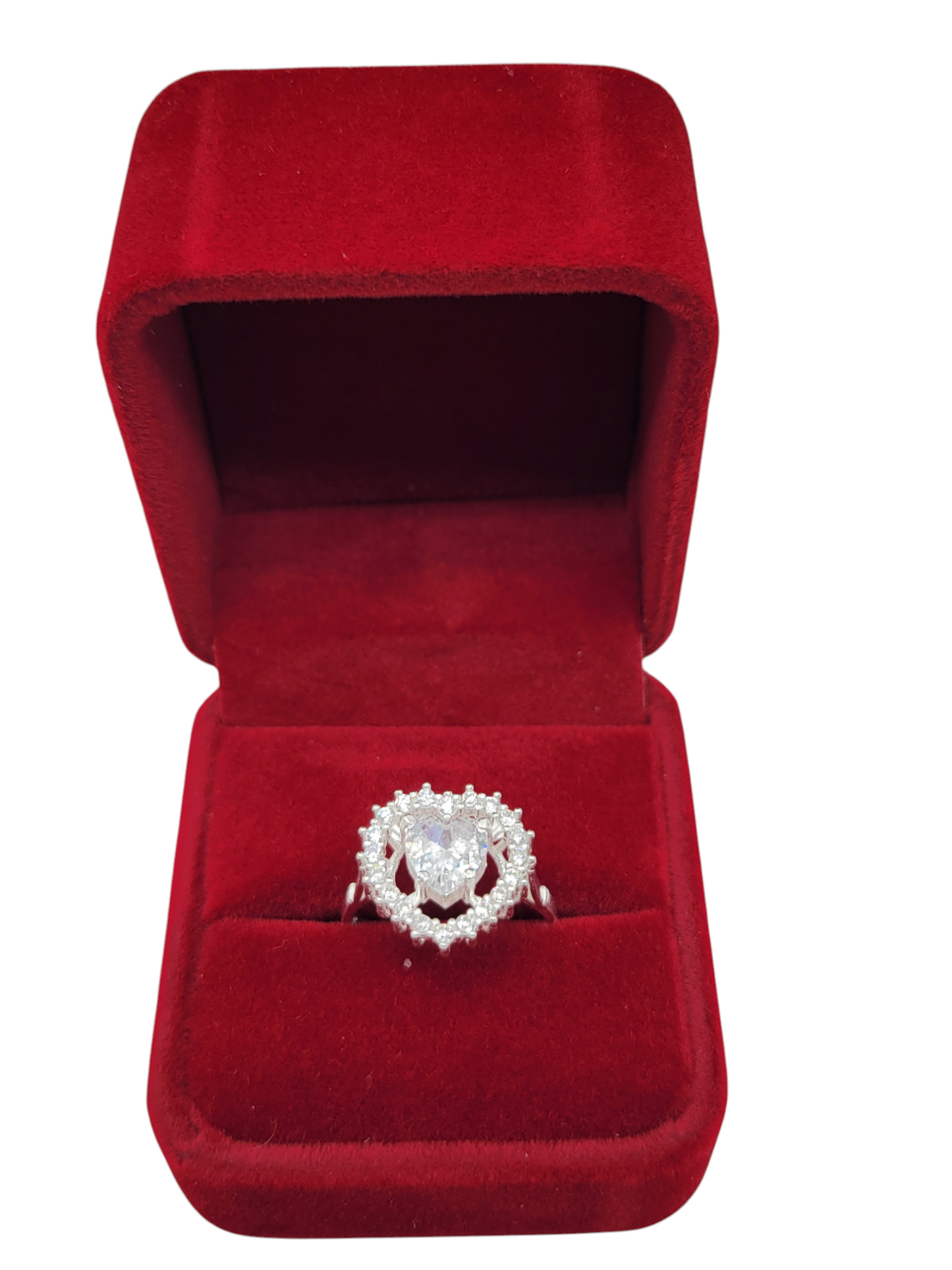925 silver ring with a heart and white CZ stone. Size 7.5