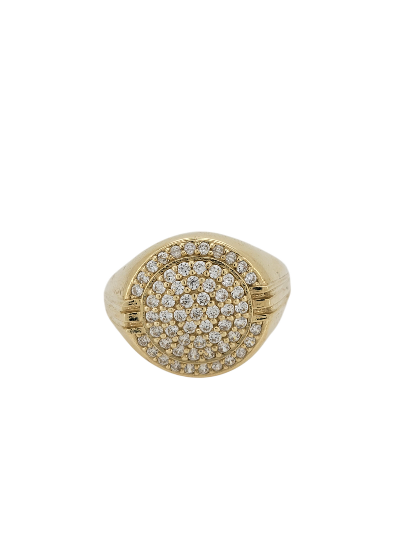 10K gold ring, round with CZ stone. Size 10