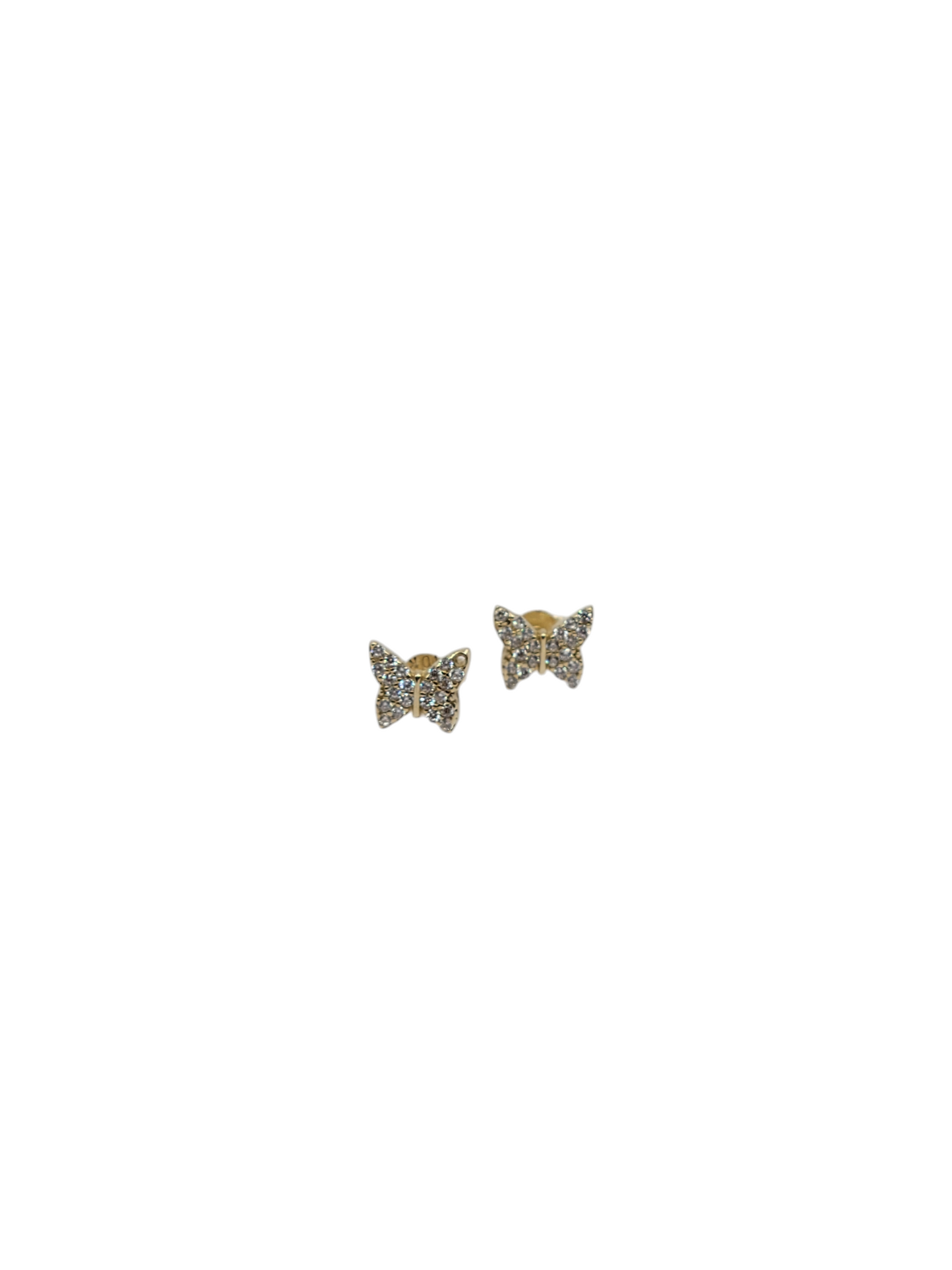 10k gold butterfly earrings with CZ stones