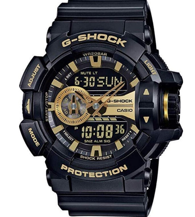 Casio G-Shock Analog/Digital Black/Gold Dial Watch GA-400GB-1A9/ GA400GB-1A9
