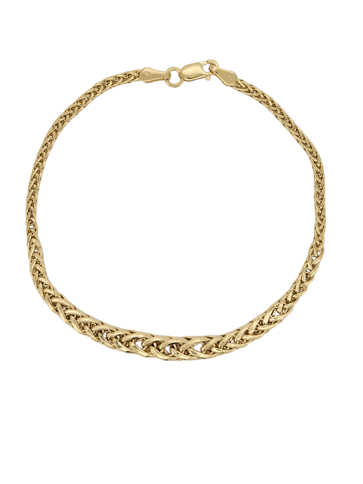 10K gold bracelet. Spiga . Graduated design. 7in .2-5mm