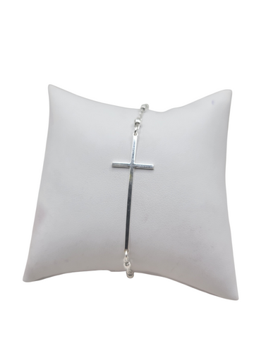 925 silver bracelet. Cross. 7.5in. 2mm