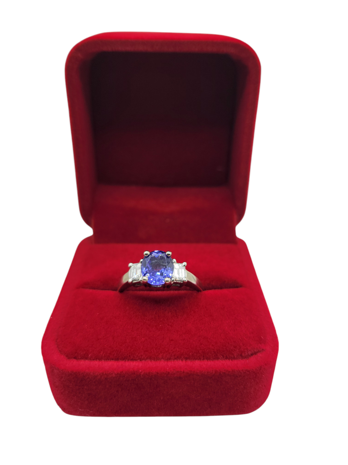 14K gold ring. Sapphire stone and 0.30ctw real diamonds. Size  8.5