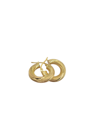 10K gold earrings. Super thick snowy hoops. Size 1.