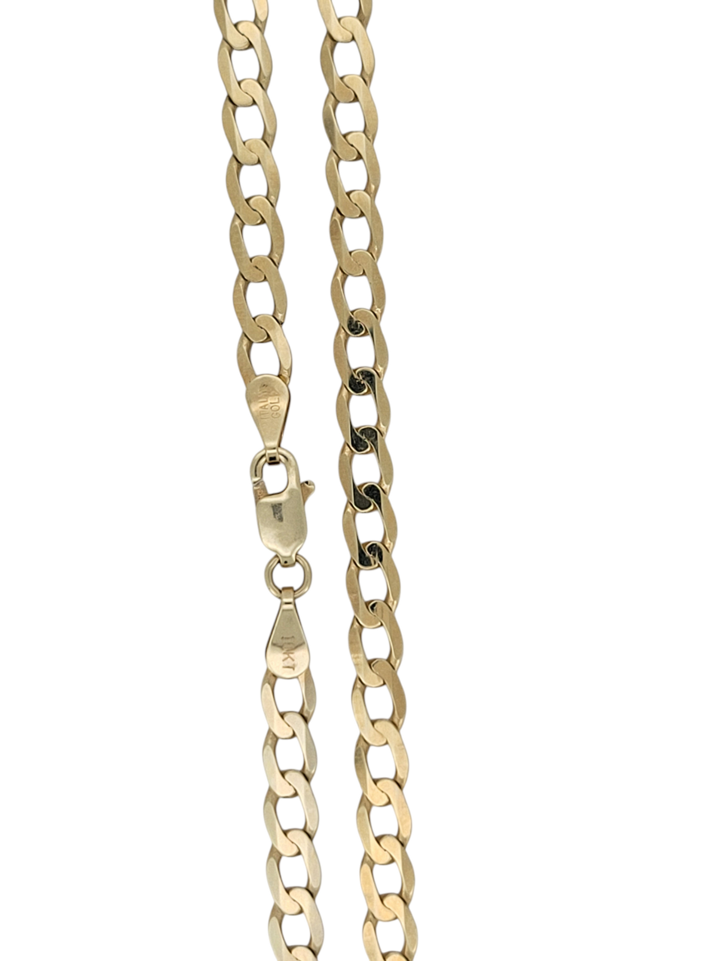 Ankle brace 10K gold anklet. Brilliant cut style. 10in. 4mm