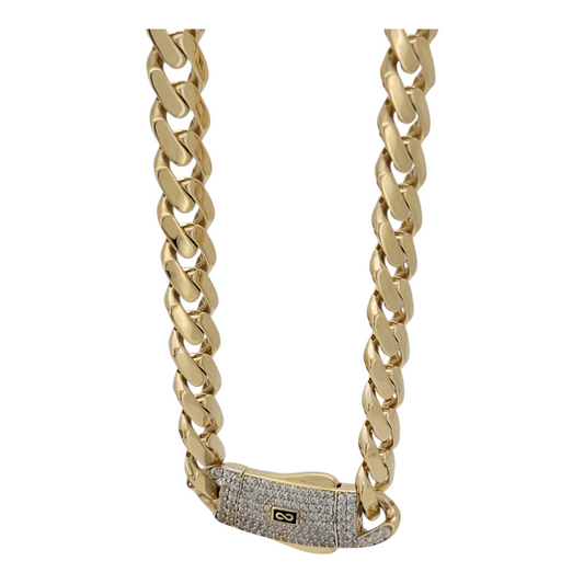 Cuban chain 14. Monaci. CZ stone clasp. 20in. 7mm