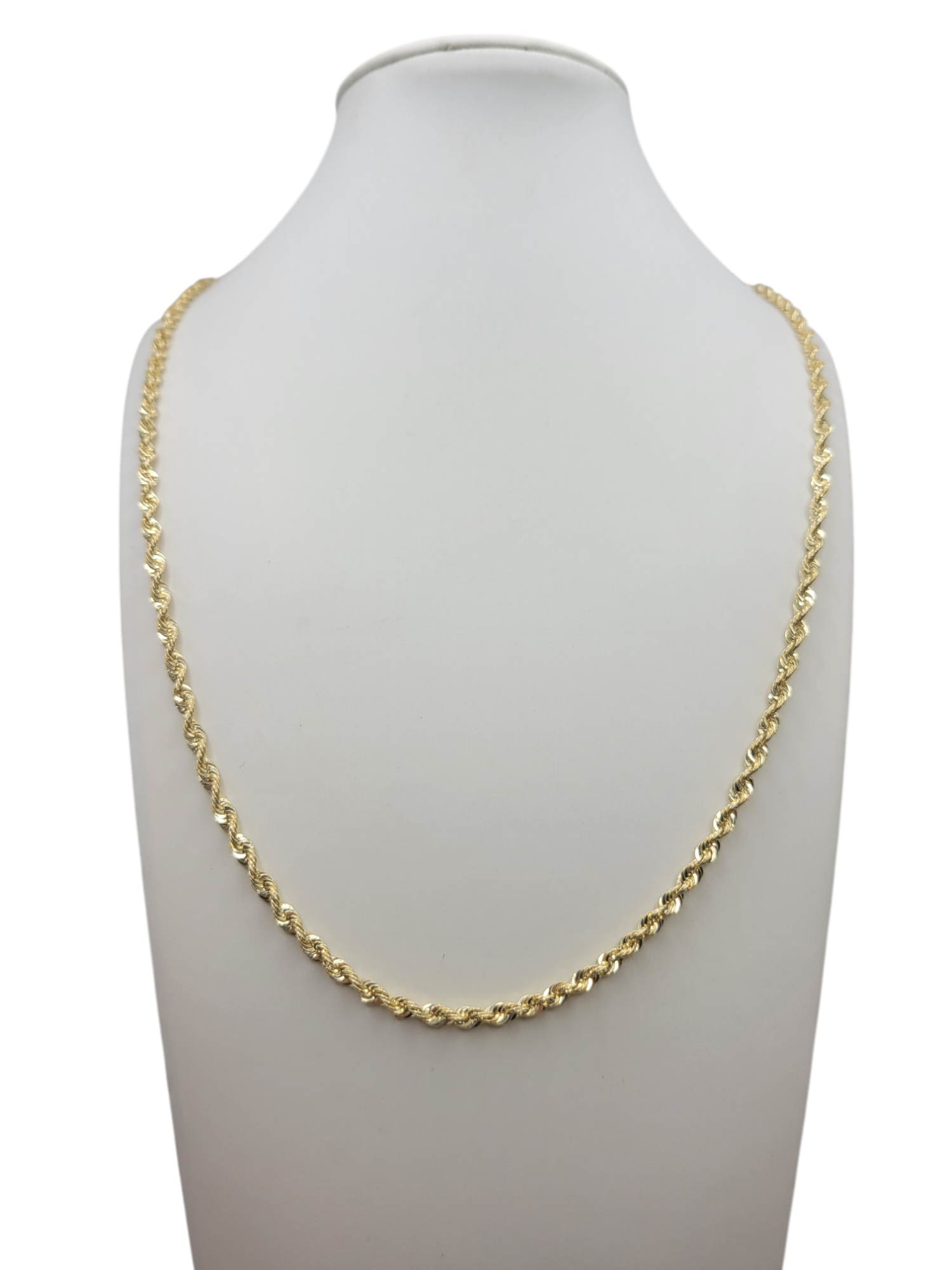 10K Gold Plain Rope Chain, 24in, 3mm