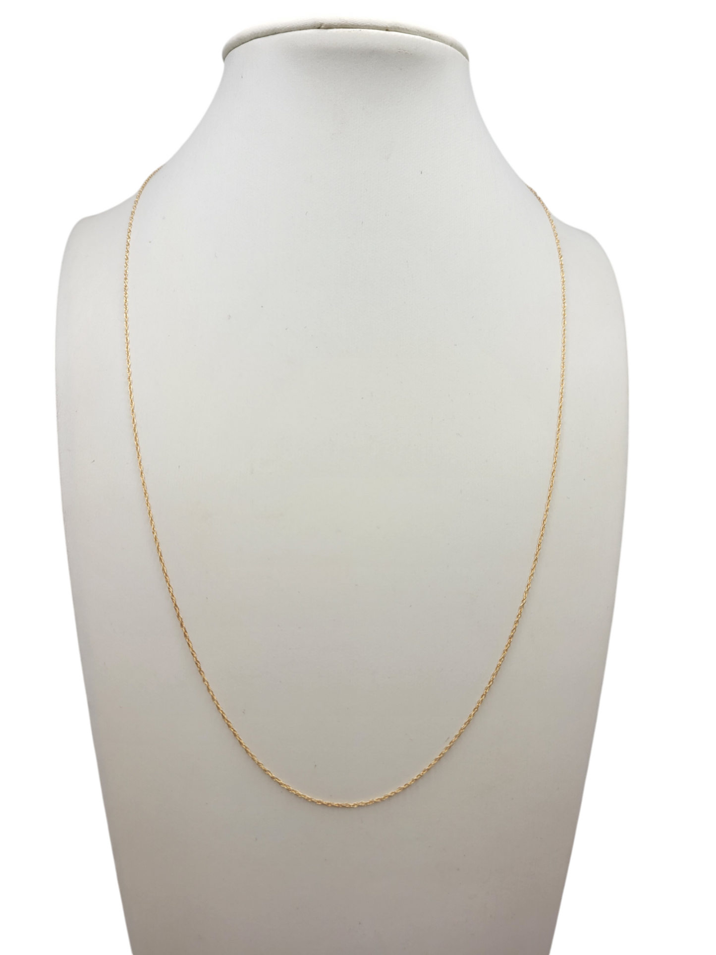 10K gold chain. plain . 18in. 0.5mm