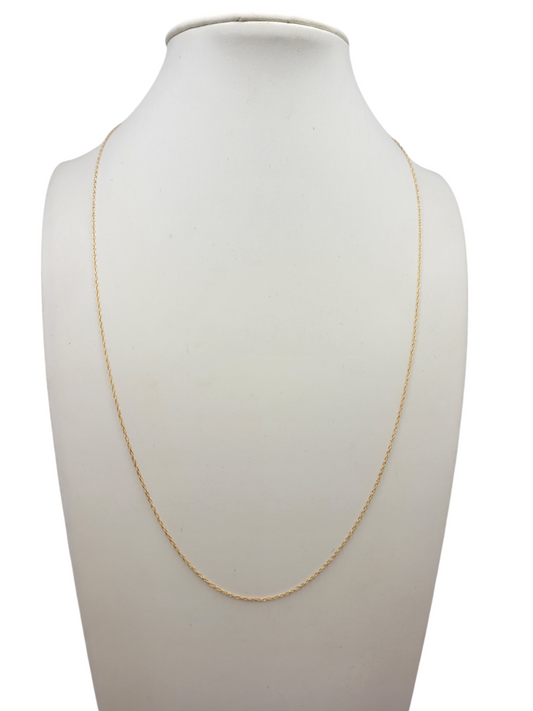 10K gold chain. plain . 18in. 0.5mm