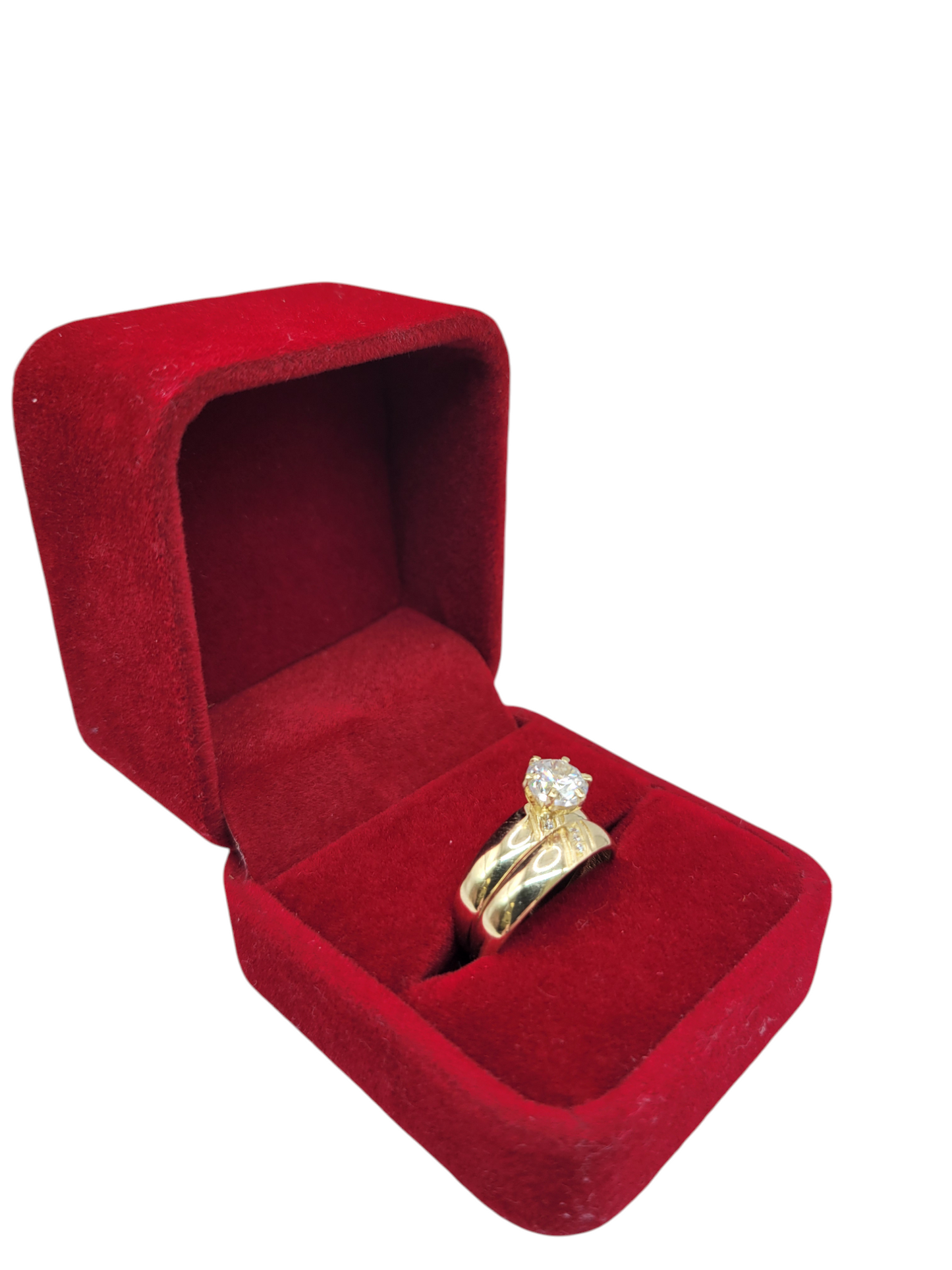 10K gold engagement rings. Trio for men and women. Size 7.5 and 11