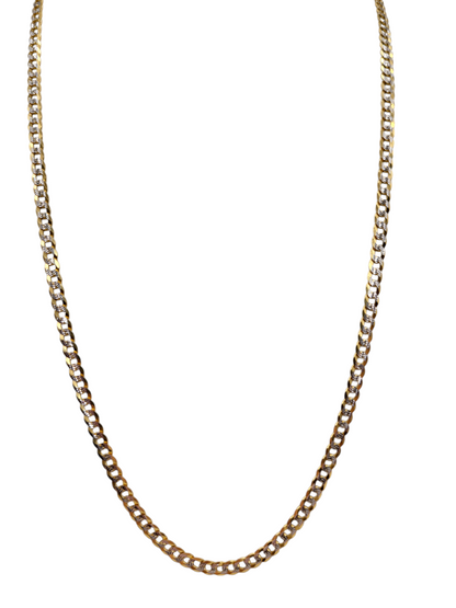 14K Gold Plain Cuban Chain, 20in, 4mm