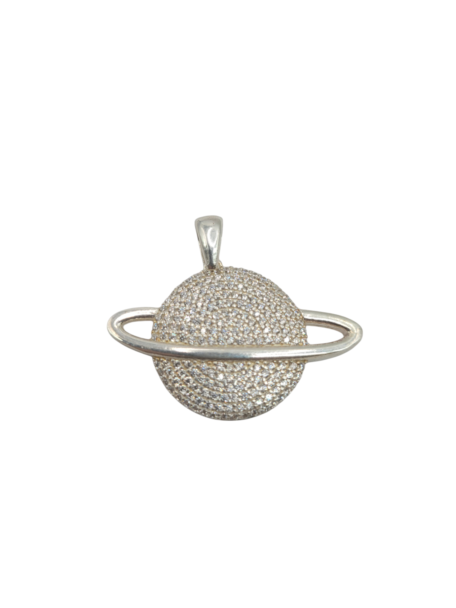 925 silver pendant. Planet. CZ stone