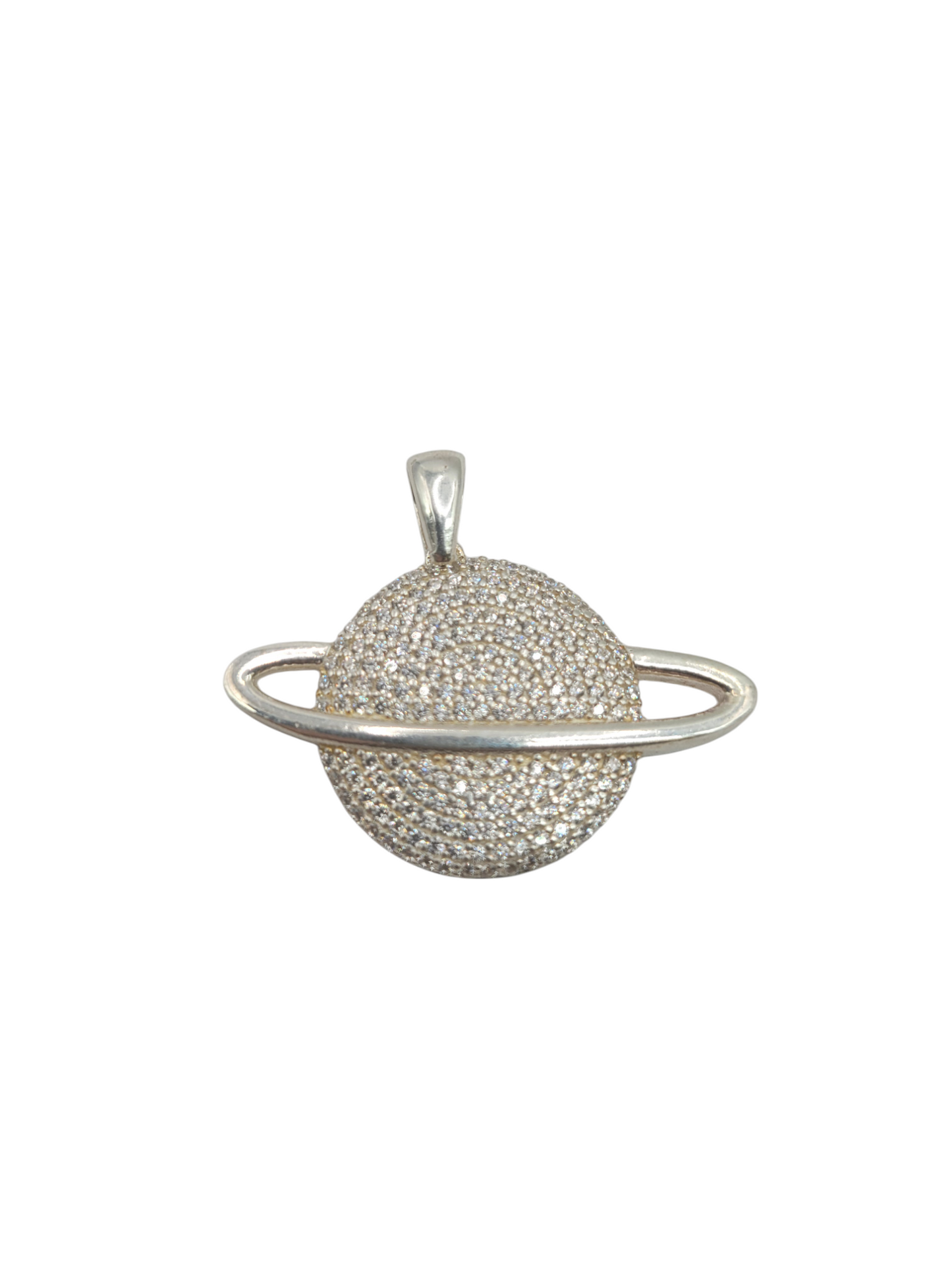 925 silver pendant. Planet. CZ stone