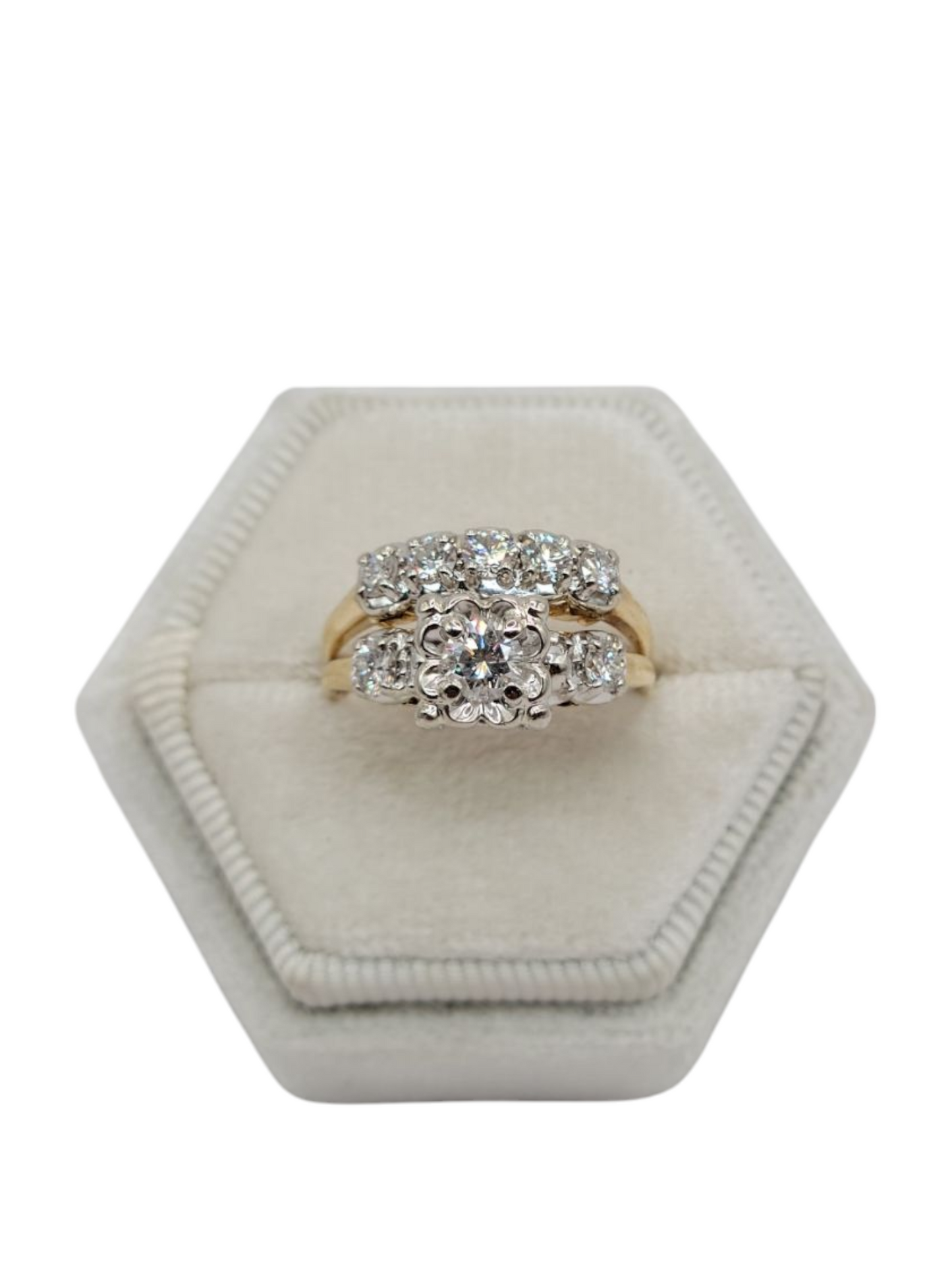 14k gold engagement ring with real diamonds 1.00ctw size 7.5