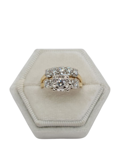 14k gold engagement ring with real diamonds 1.00ctw size 7.5