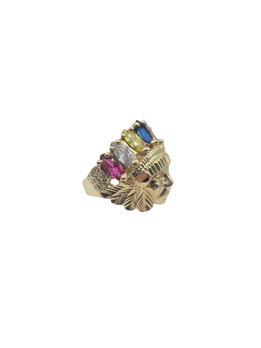 10K gold ring. Indian. Size 8