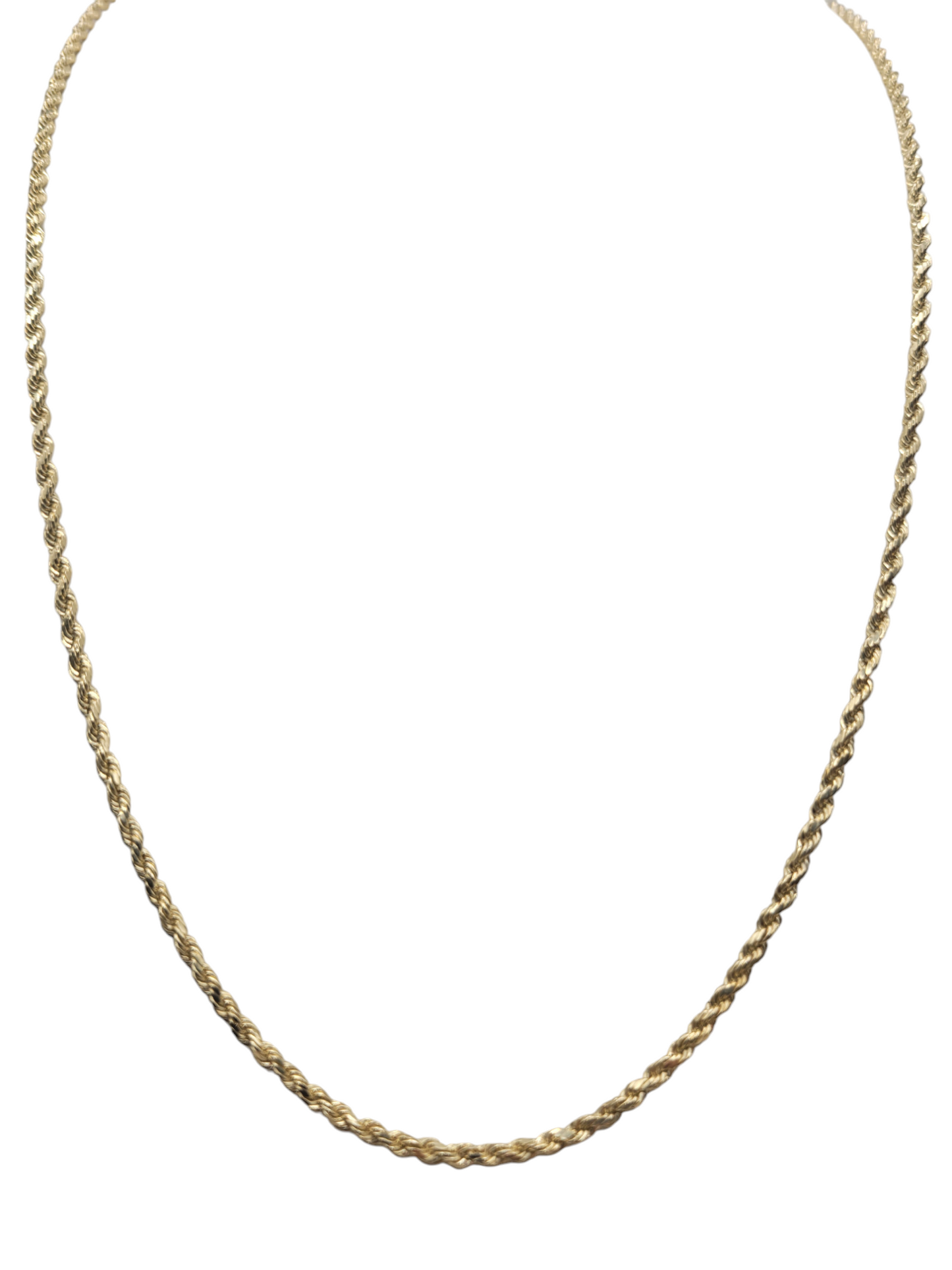 10K Gold Plain Rope Chain, 20in, 2mm