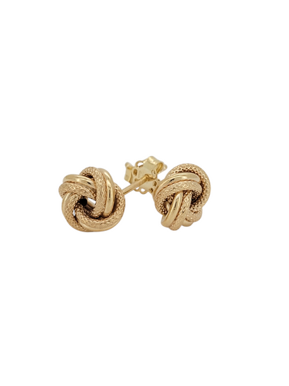 10K yellow gold knot style earrings