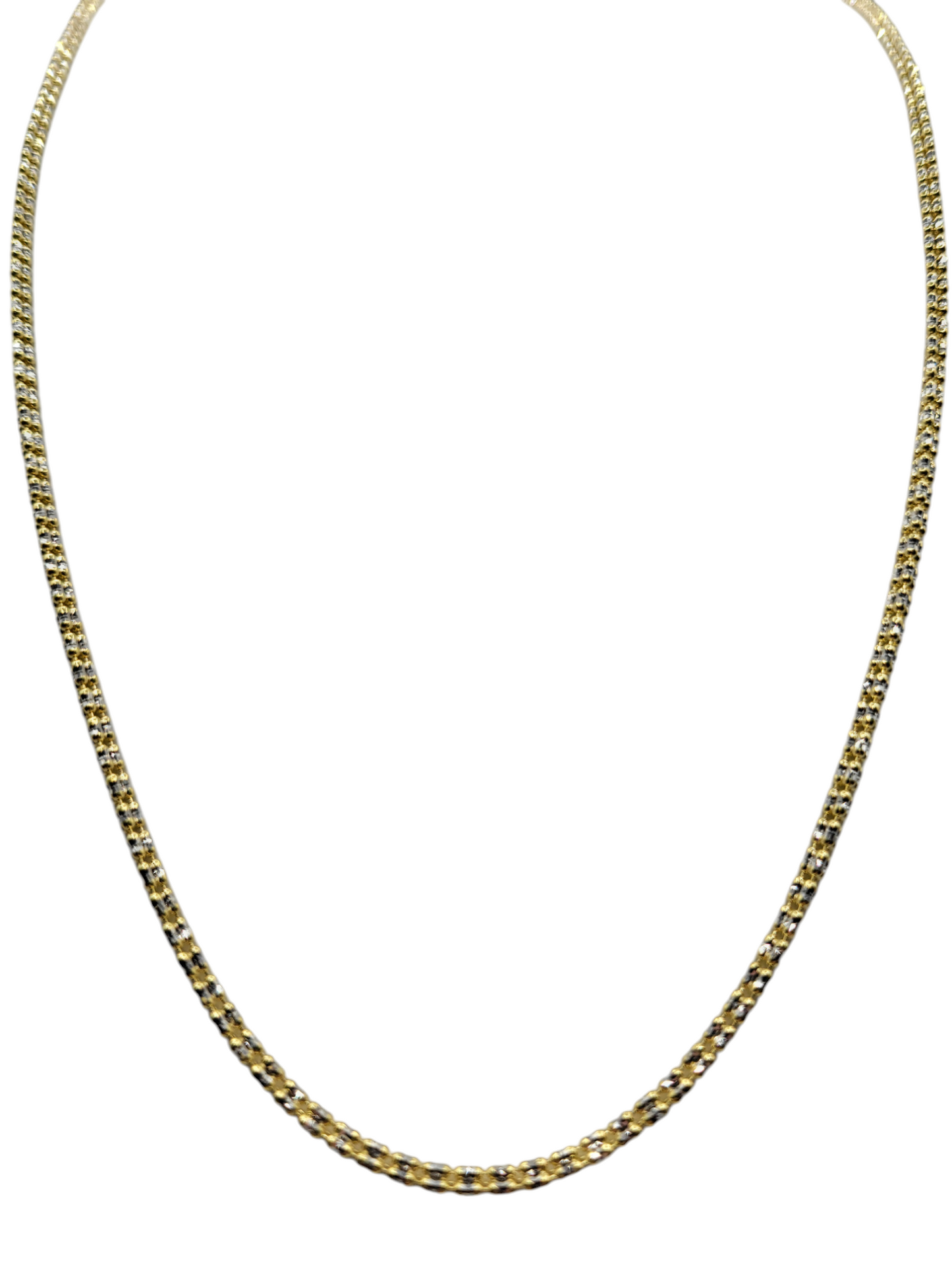 14K gold chain. Diamond cut. 24in . 2mm