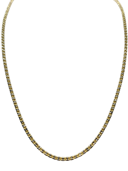 14K gold chain. Diamond cut. 24in . 2mm