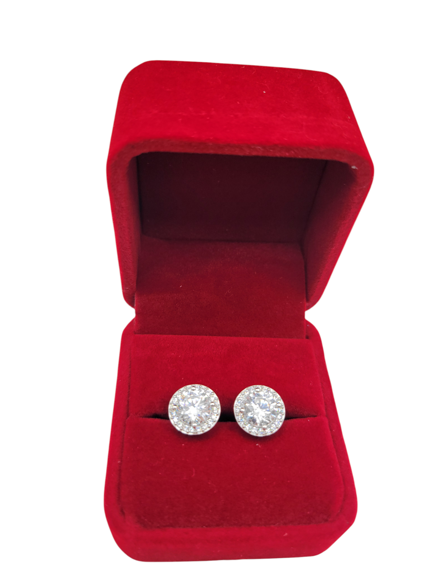 925 silver earrings. Brilliant. CZ stone. #4