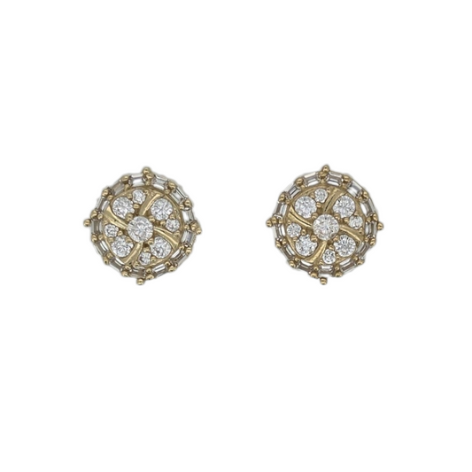 10k Gold Earrings. Cz Stone