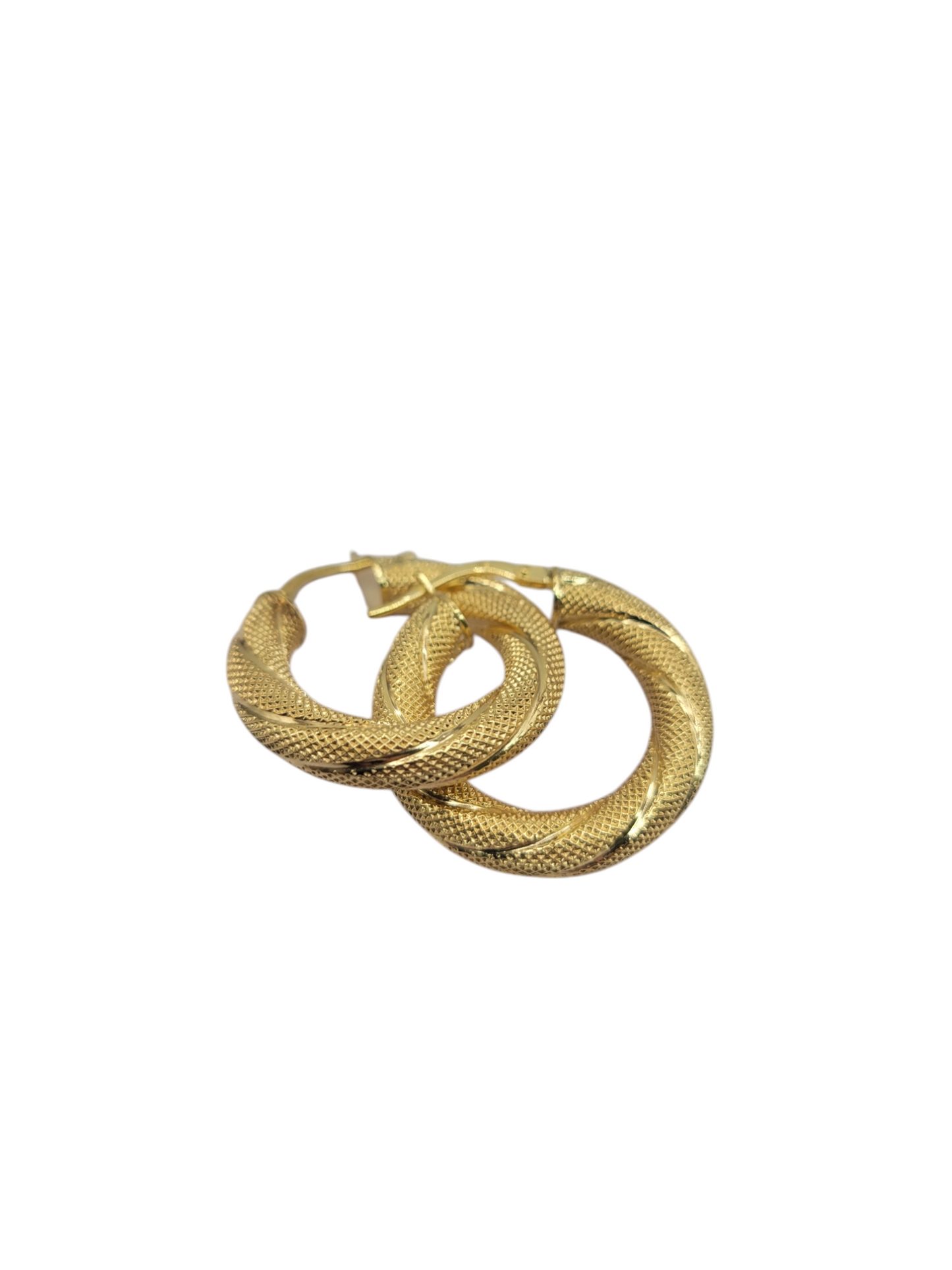 10K gold earrings. Super thick snowy hoops. Size 2.