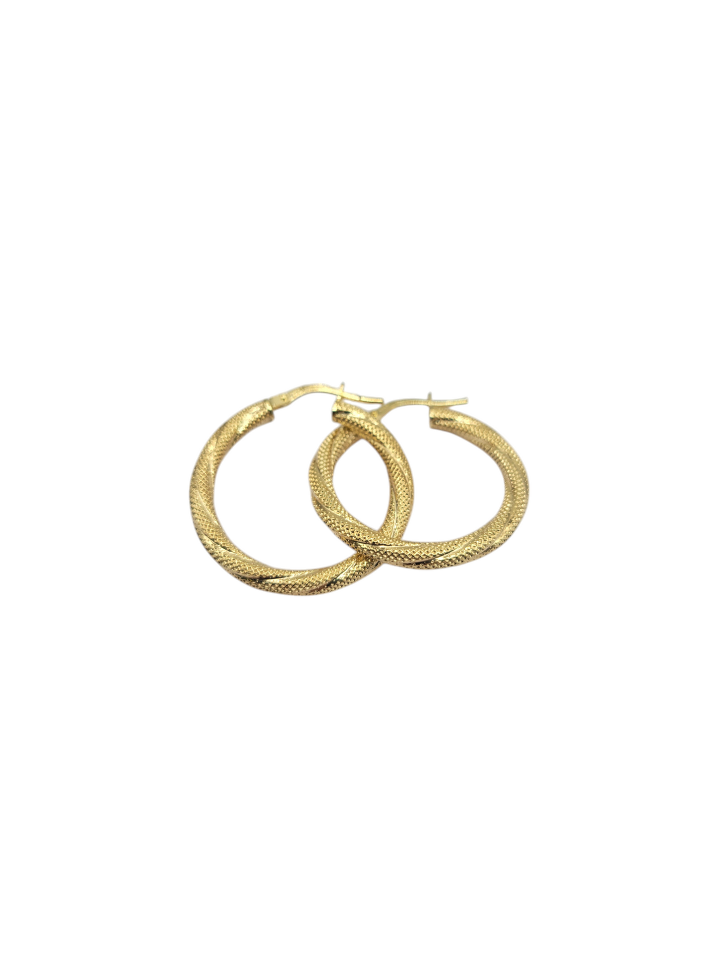 10K gold earrings. Fine snowy hoops. Size 2