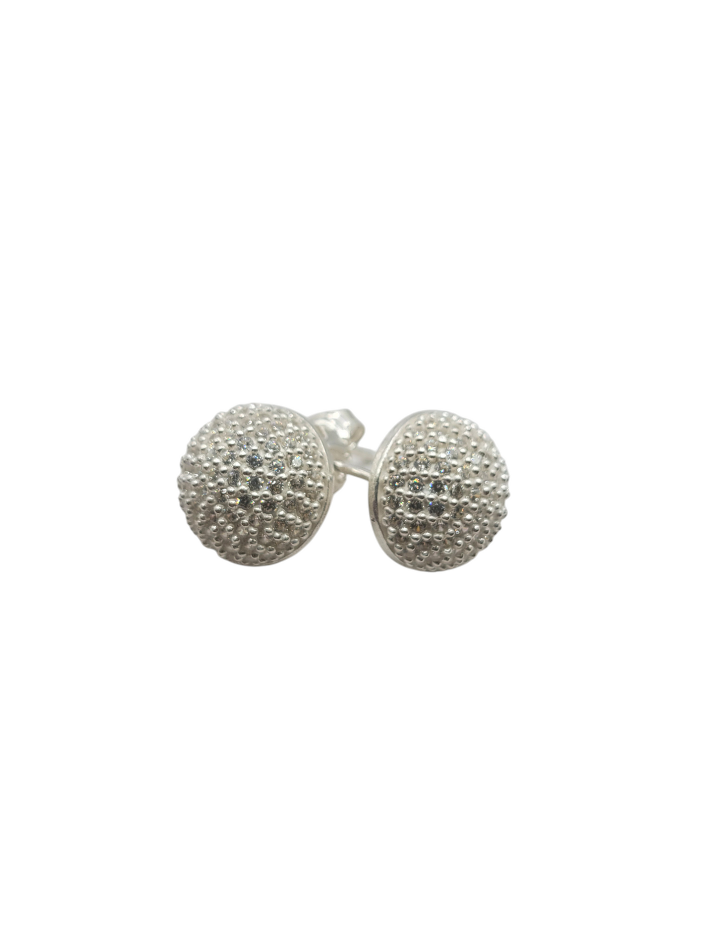 925 silver earrings. CZ stone balls.
