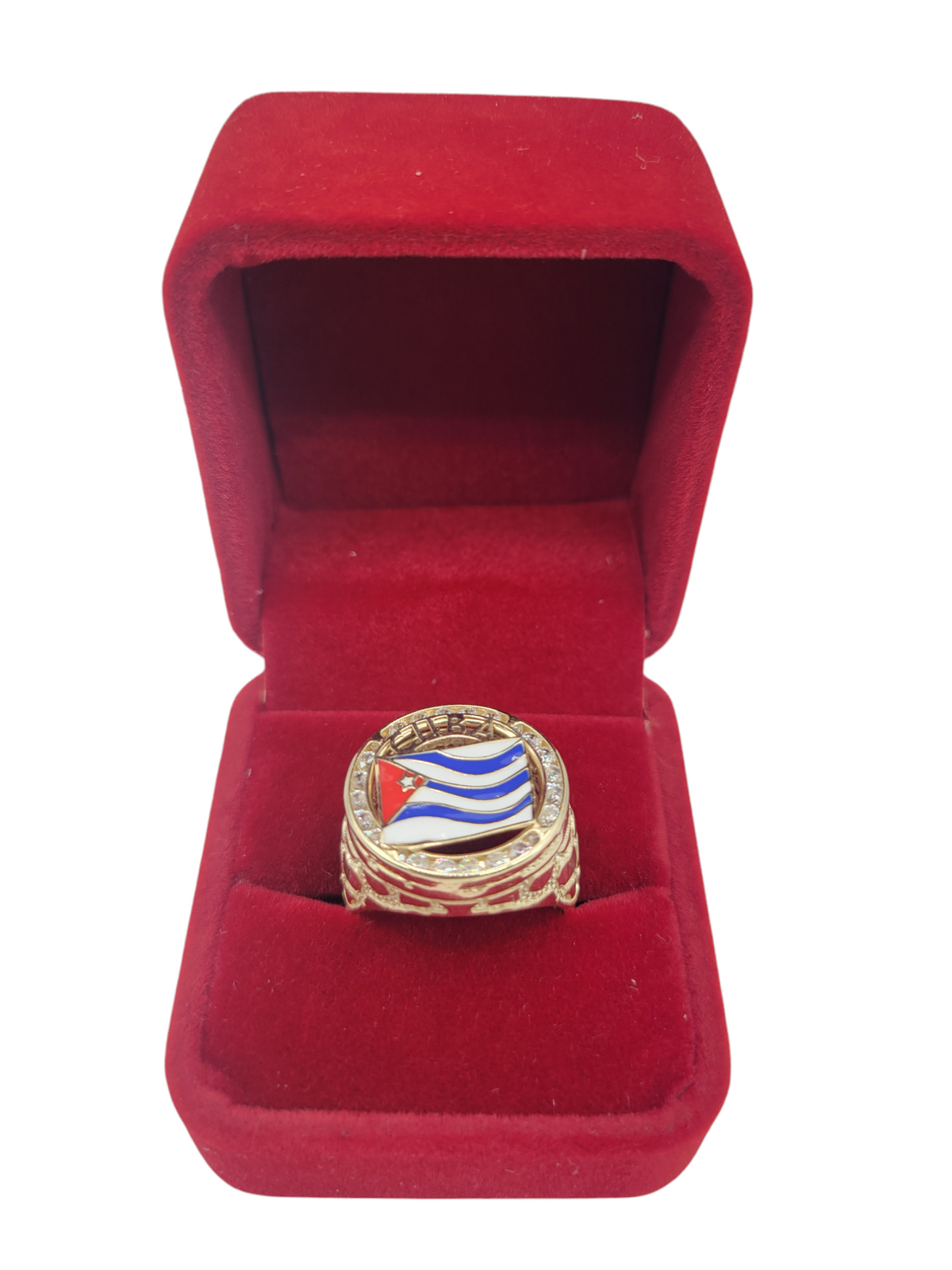 Kb Gold Rnr 10K gold ring with the Cuban flag. Size 9.5 – KB Gold Jewelry