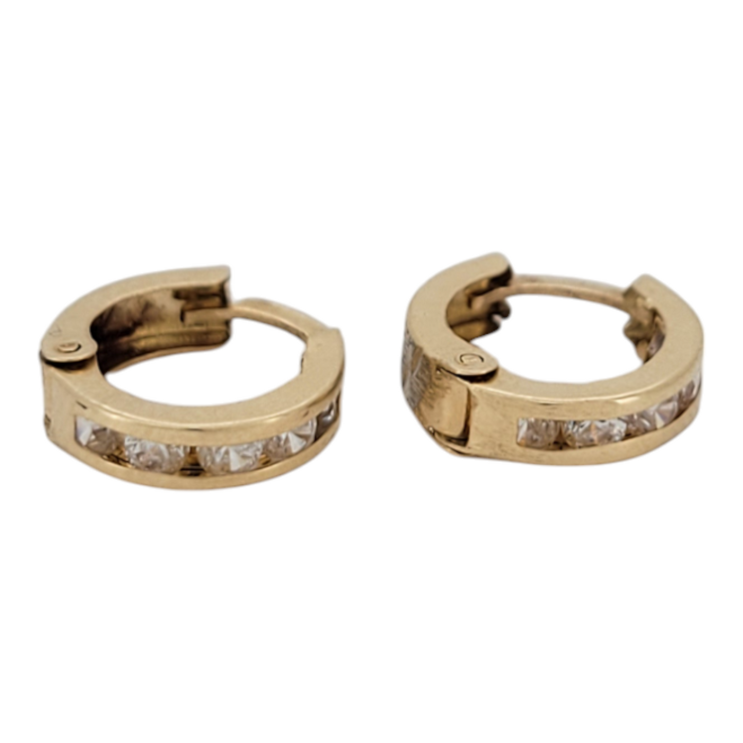 14K gold earrings with CZ stones