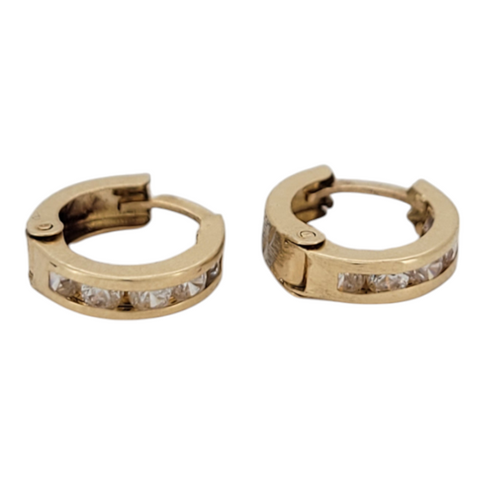14K gold earrings with CZ stones