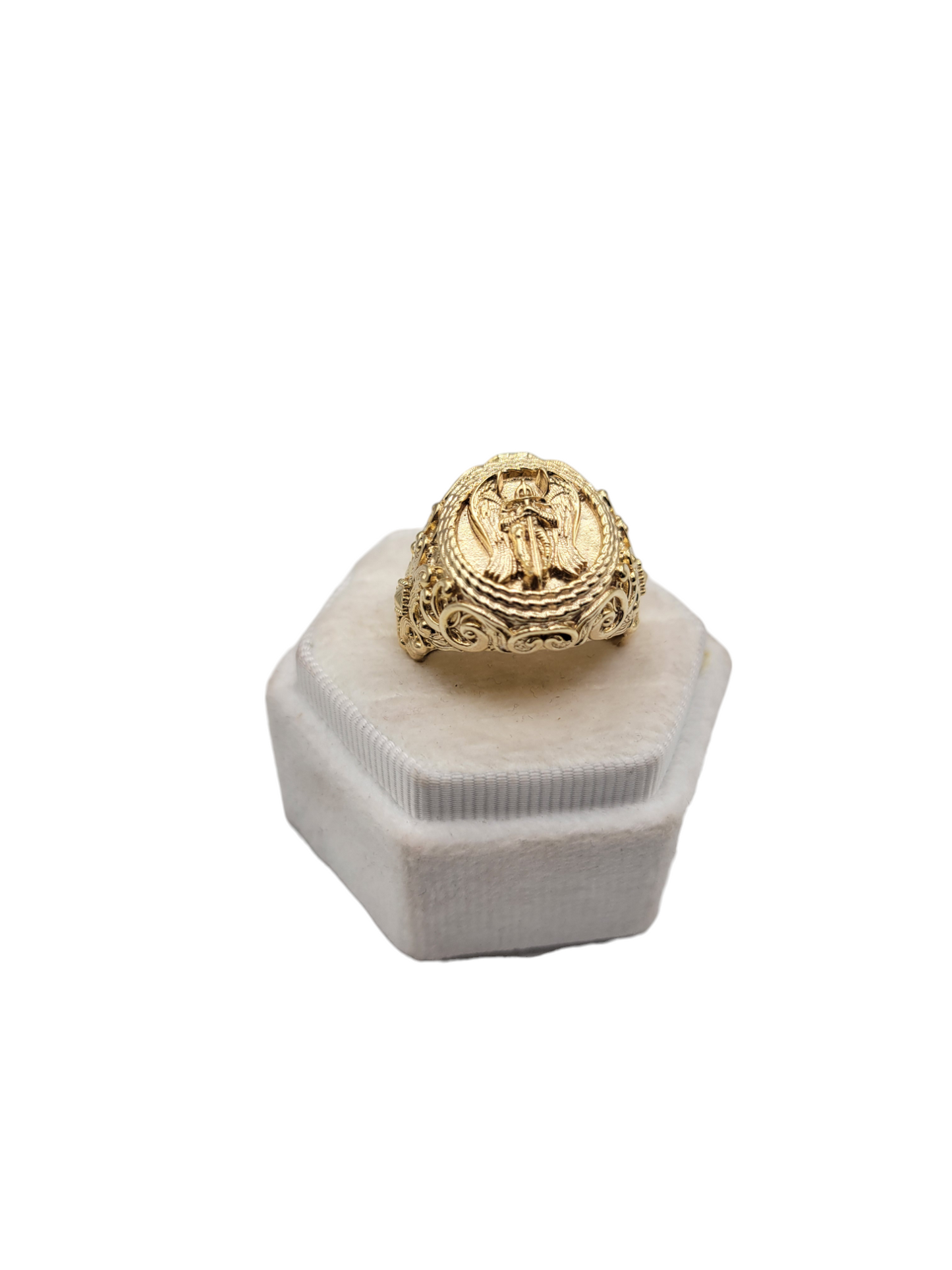 10K solid gold ring. Medieval knight. Size 11.