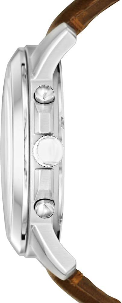 Fossil Men's Grant Quartz Stainless Steel and Leather Chronograph Watch.  1 year free insurance