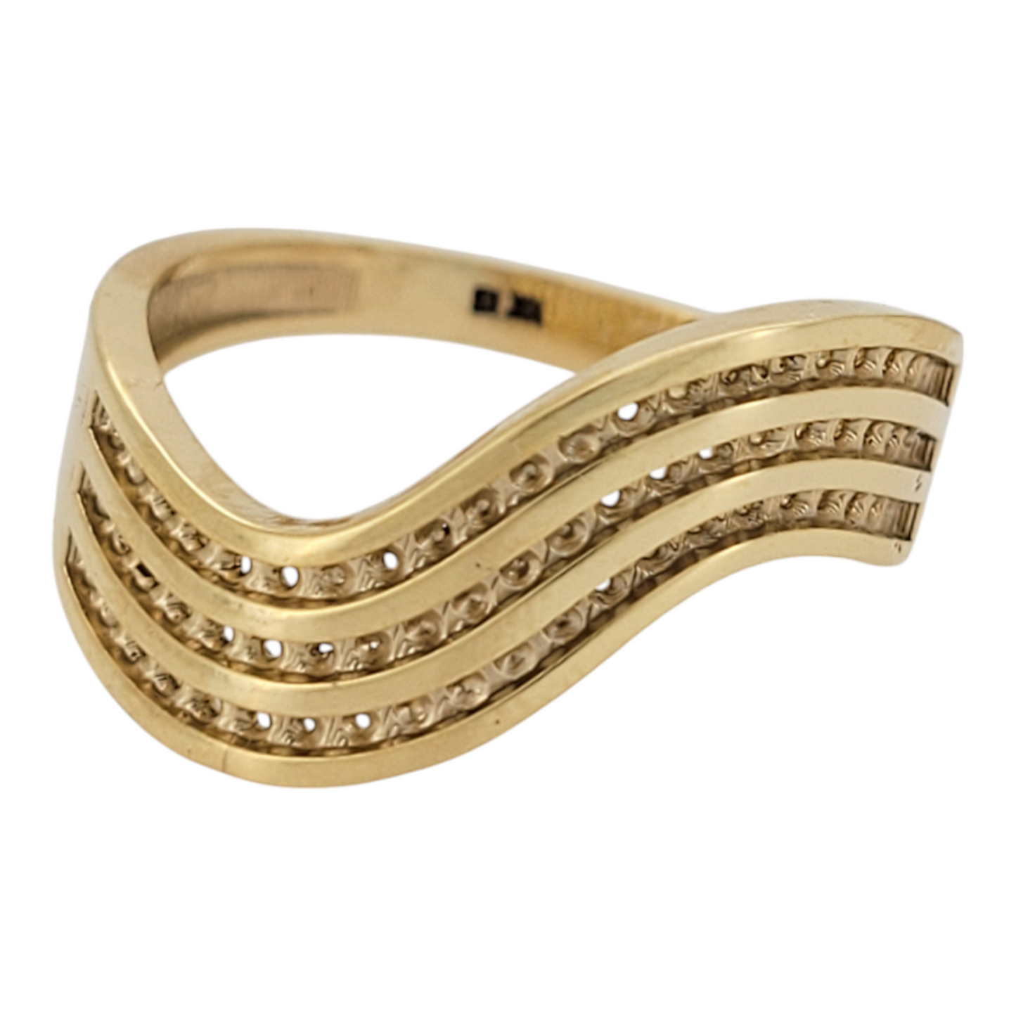 10K gold ring. Waves. Size 7