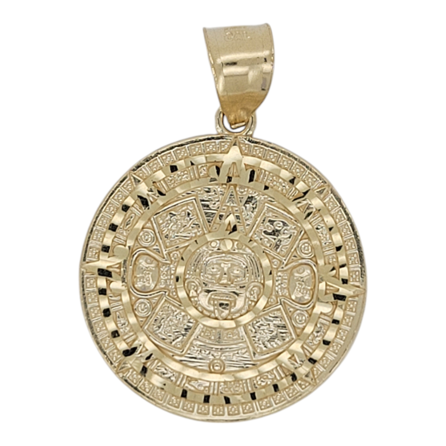 10K gold pendant. Mayan calendar.