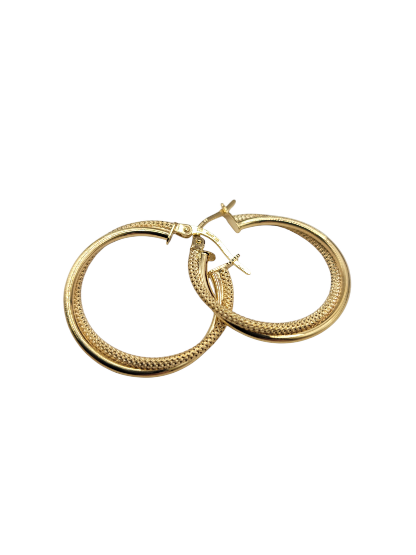 10K gold earrings. Smooth and snowy mix. Size 2