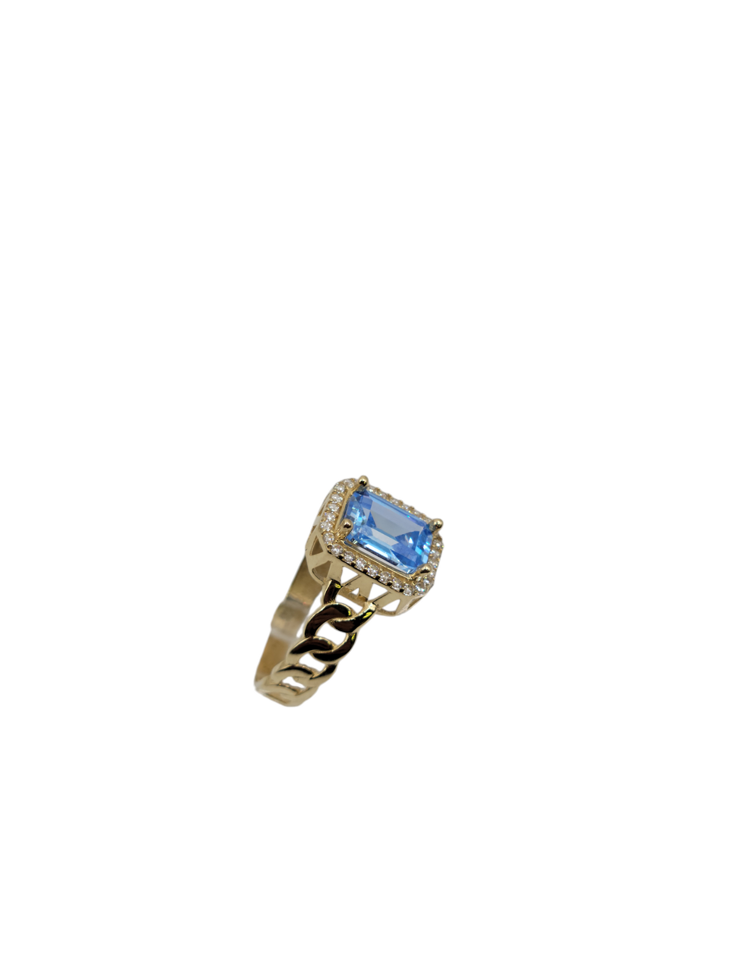 10k gold ring with CZ stones size 8