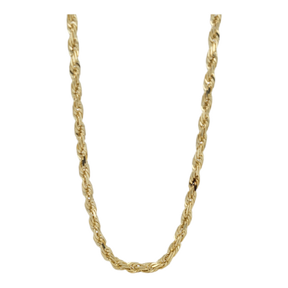 14K gold rope chain. Solid. 18in. 2mm