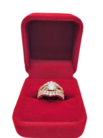14K rose gold wedding ring. 1.2 ctw real diamonds . Size 6