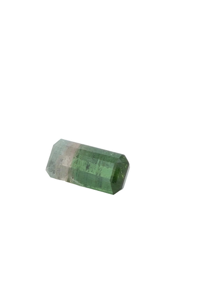 8.05 ct Natural Bi-Color Tourmaline (Green & Colorless) - Emerald Cut Loose Gemstone