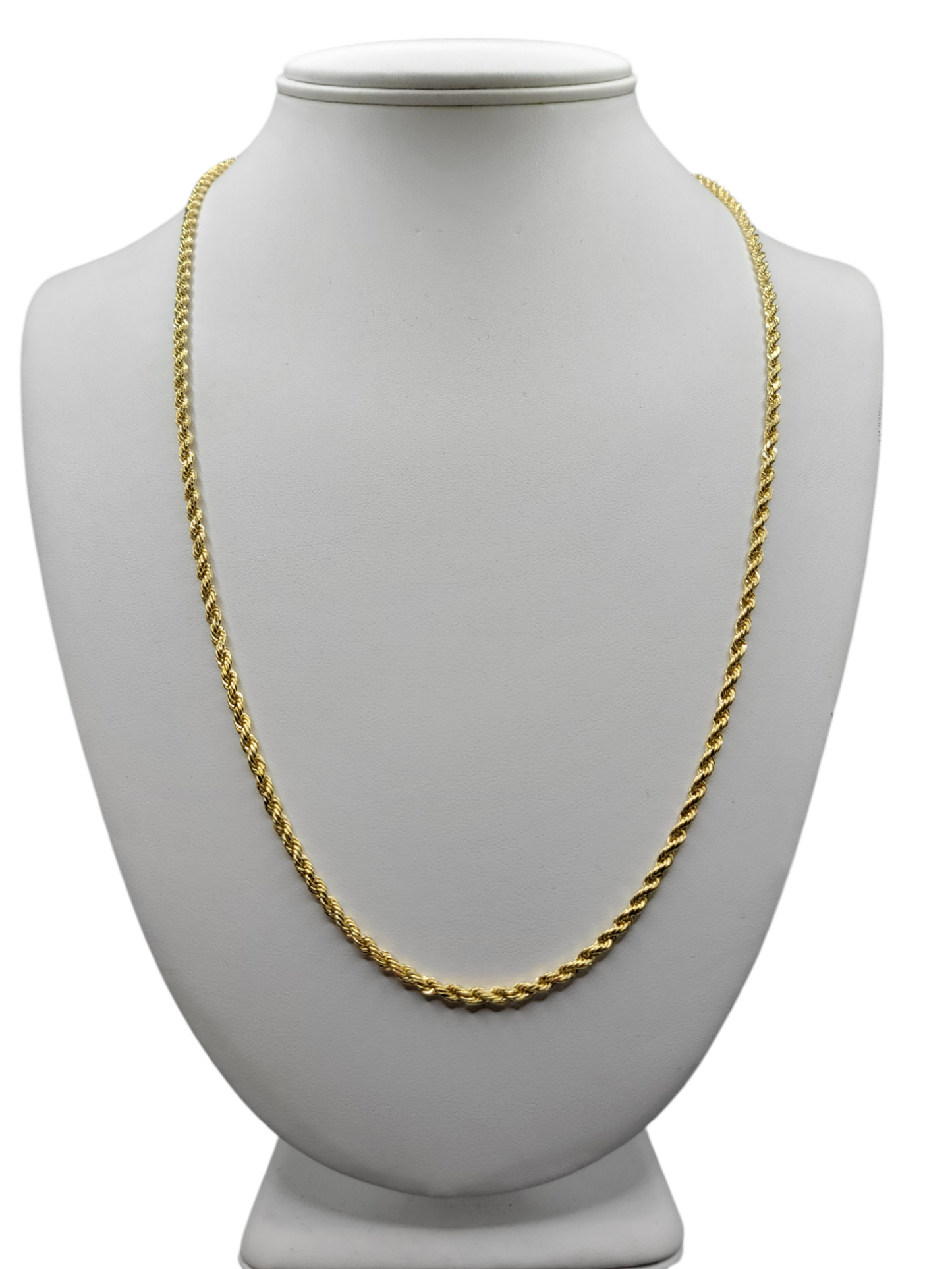 14K Gold Plain Rope Chain .24in .2.5mm