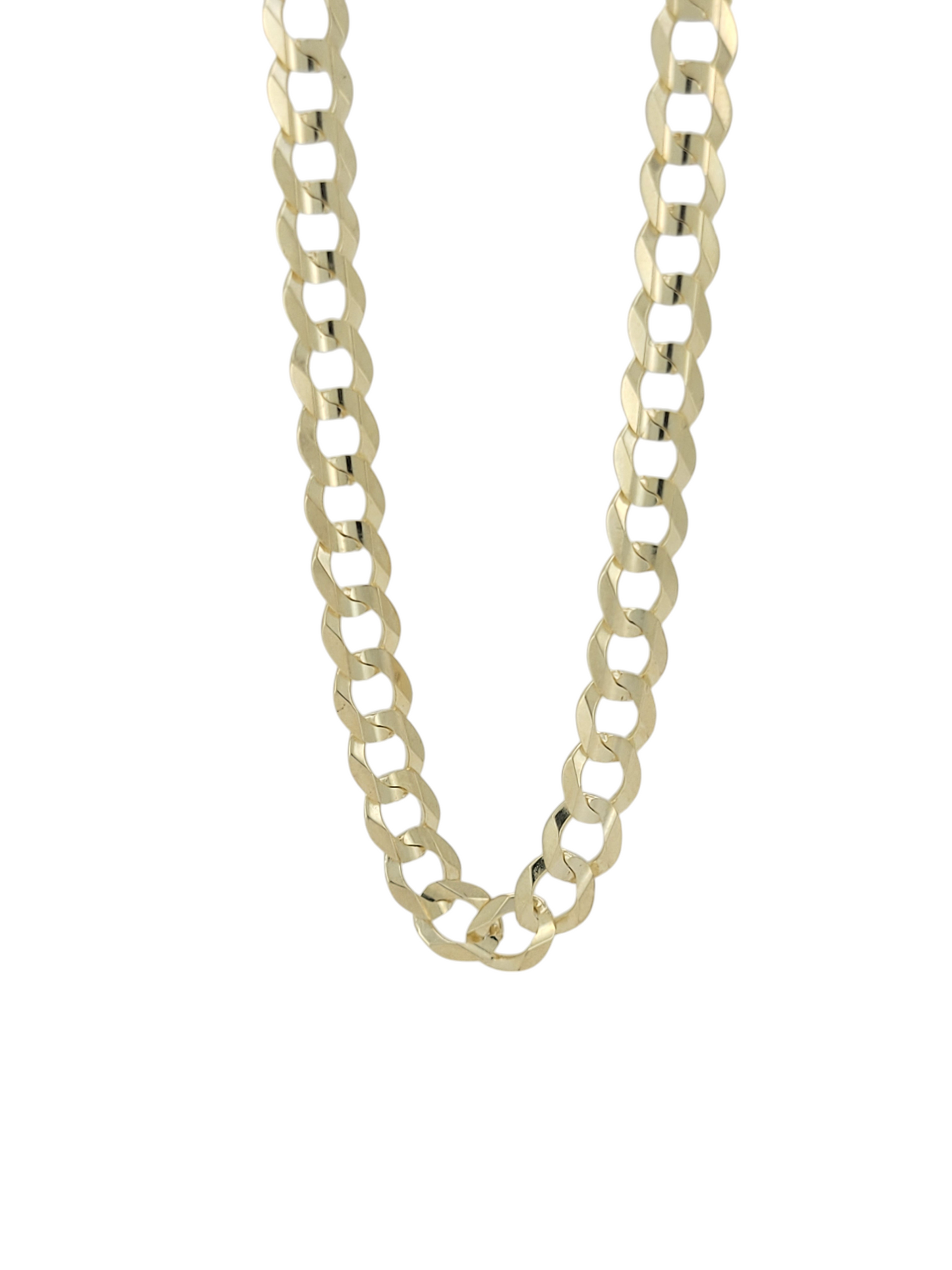 Solid 14K gold Cuban chain. Brilliant cut style. 24in . 5mm