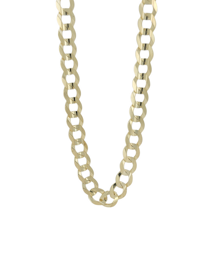 Solid 14K gold Cuban chain. Brilliant cut style. 24in . 5mm