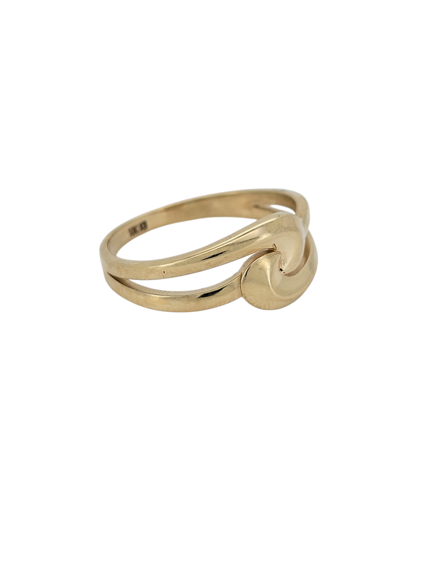 10K gold ring. central knot. Size 8.5