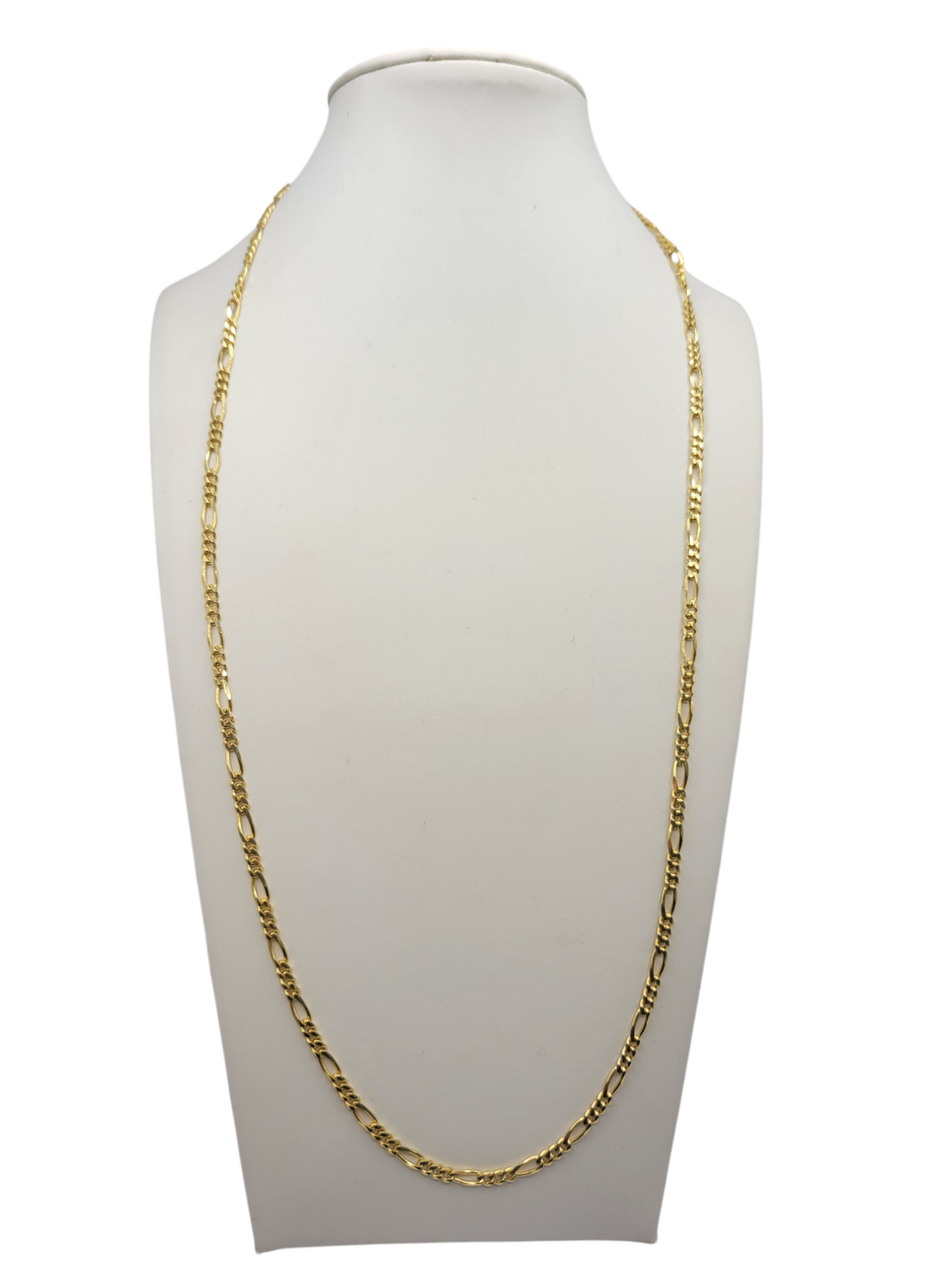Solid 10K gold Figaro chain. plain . 22in 3mm