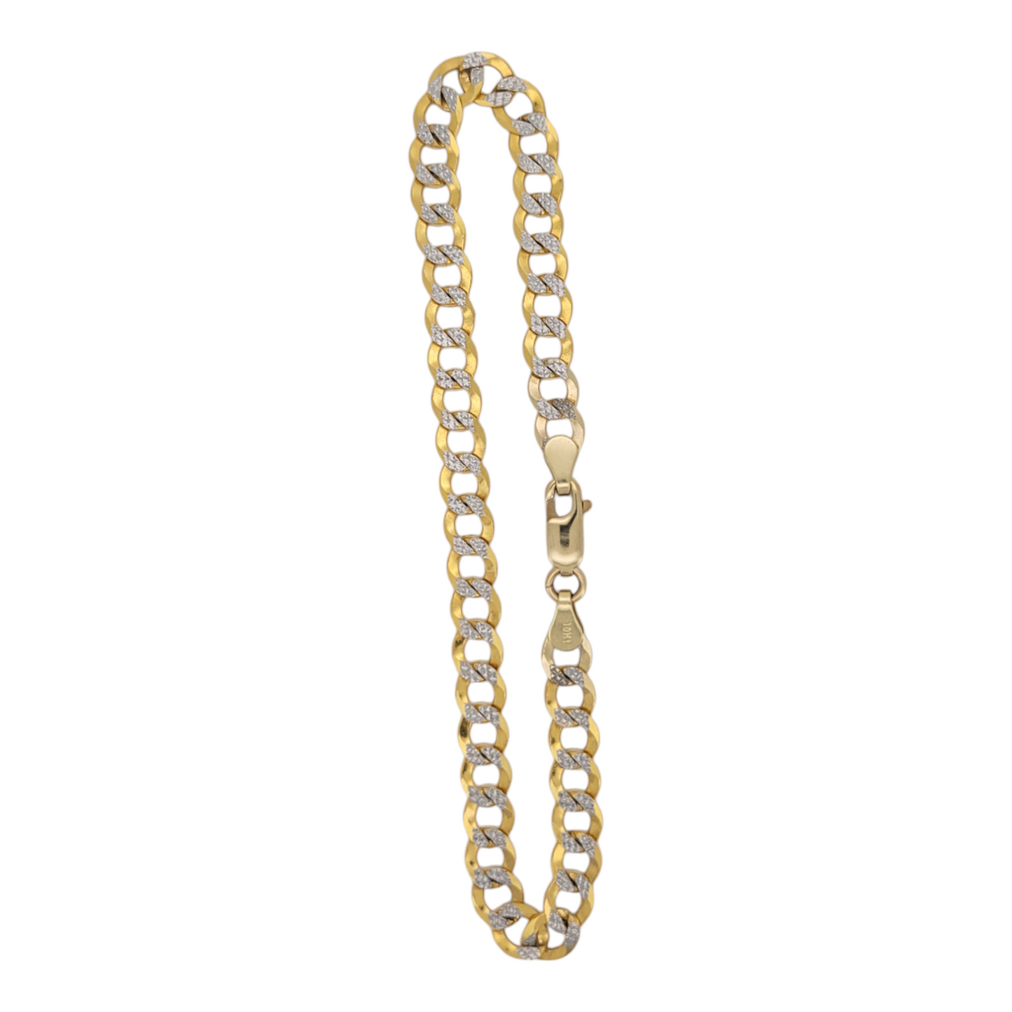 10K gold bracelet. Double edge. Two colors. 8.5in . 6mm