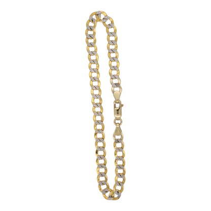 10K gold bracelet. Double edge. Two colors. 8.5in . 6mm