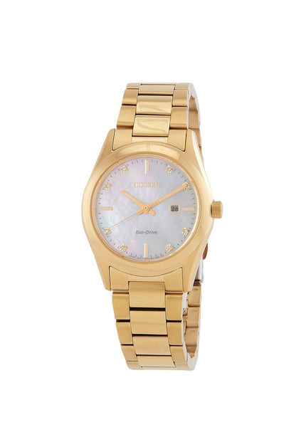 Citizen 
Sport Luxury Eco-Drive White Mother of Pearl Dial Ladies Watch
Item No. EW2702-59D